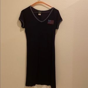 Cute Patriotic Black Dress with American Flag